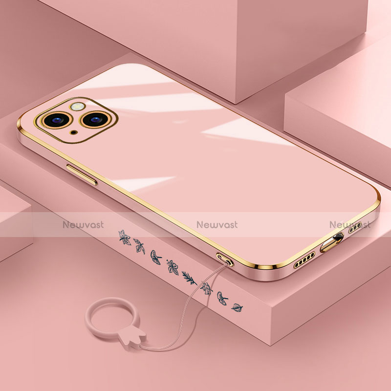 Ultra-thin Silicone Gel Soft Case Cover S03 for Apple iPhone 14 Plus Rose Gold