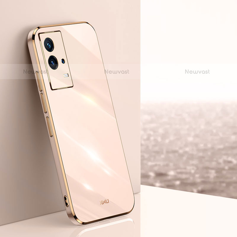 Ultra-thin Silicone Gel Soft Case Cover S03 for Vivo iQOO 8 5G Gold