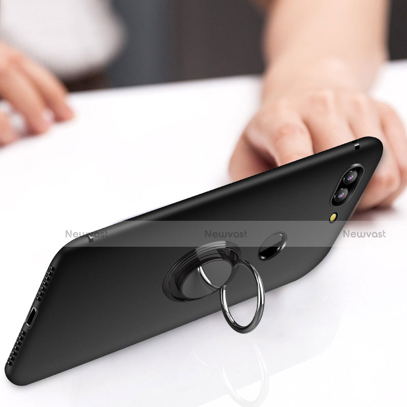 Ultra-thin Silicone Gel Soft Case Cover with Finger Ring Stand for Huawei Enjoy 7S