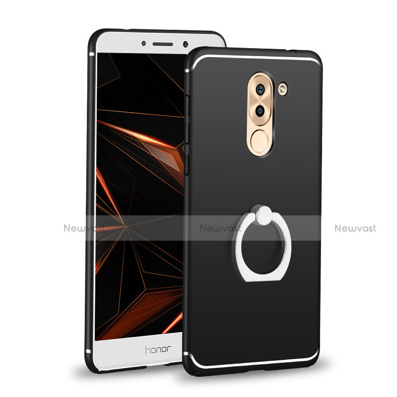 Ultra-thin Silicone Gel Soft Case Cover with Finger Ring Stand for Huawei Honor 6X Pro
