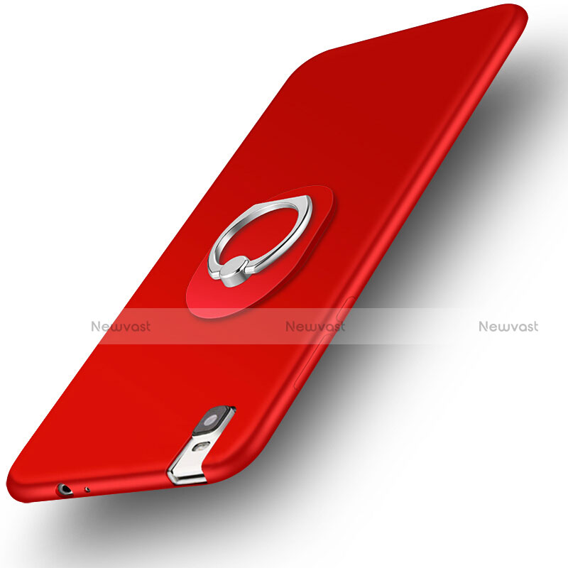 Ultra-thin Silicone Gel Soft Case Cover with Finger Ring Stand for Huawei Honor 7i shot X Red