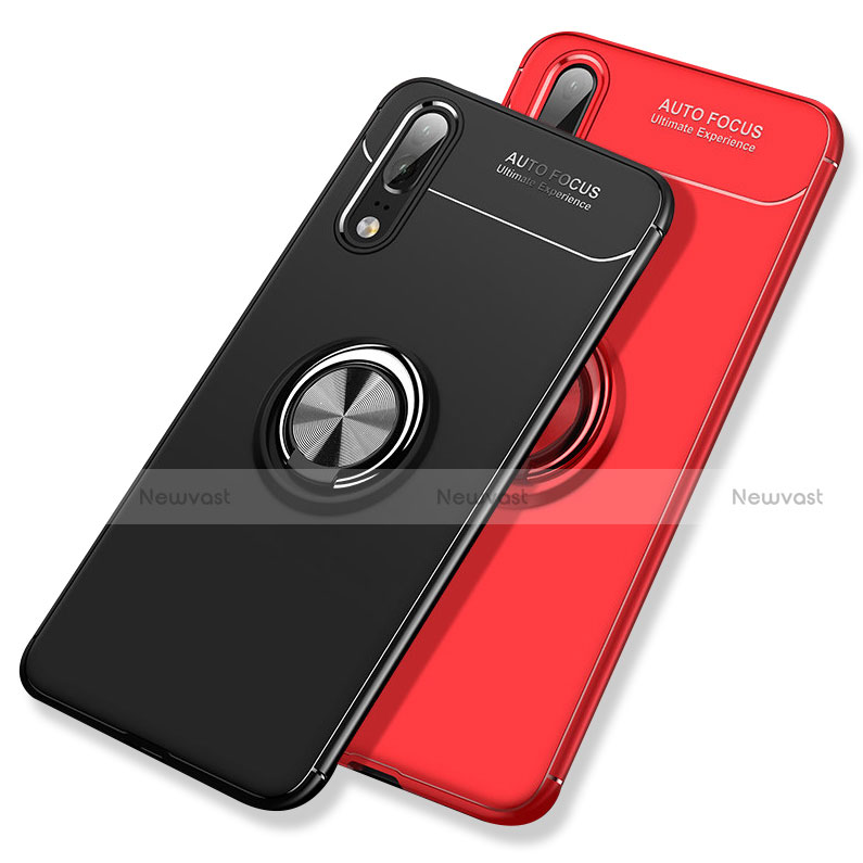 Ultra-thin Silicone Gel Soft Case Cover with Finger Ring Stand for Huawei P20