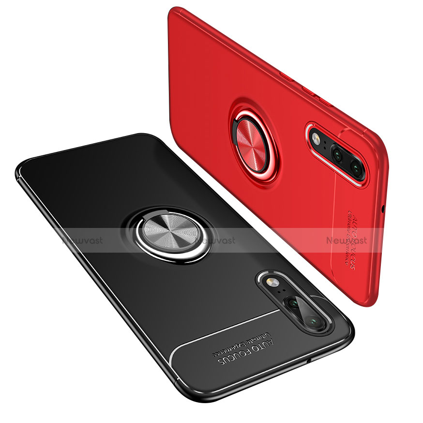 Ultra-thin Silicone Gel Soft Case Cover with Finger Ring Stand for Huawei P20