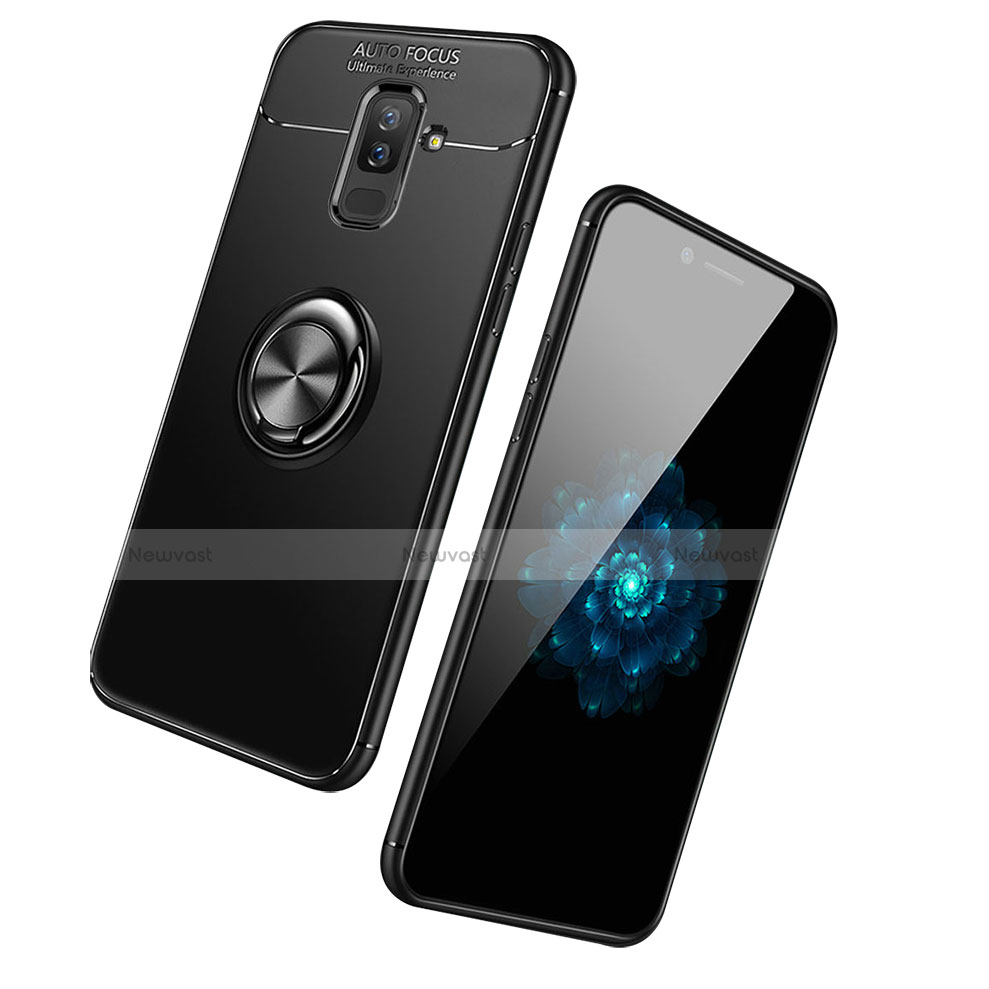 Ultra-thin Silicone Gel Soft Case Cover with Finger Ring Stand for Samsung Galaxy A6 Plus (2018)