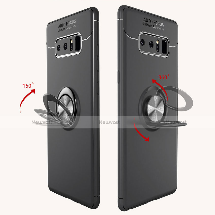 Ultra-thin Silicone Gel Soft Case Cover with Finger Ring Stand for Samsung Galaxy Note 8