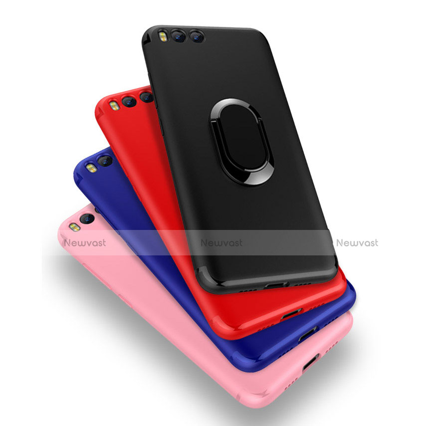 Ultra-thin Silicone Gel Soft Case Cover with Finger Ring Stand for Xiaomi Mi 6
