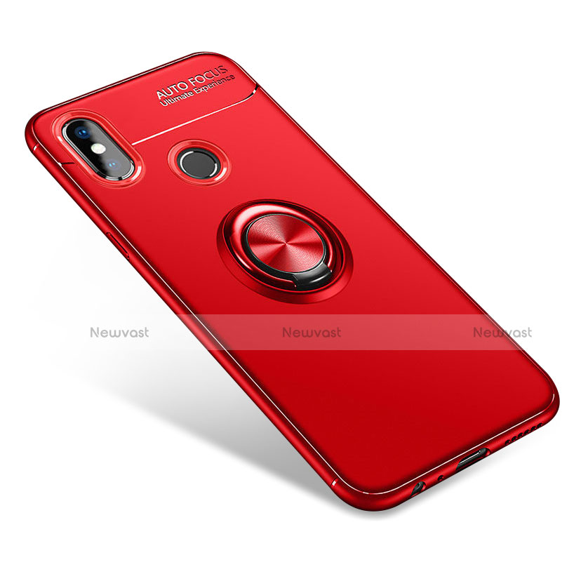 Ultra-thin Silicone Gel Soft Case Cover with Finger Ring Stand for Xiaomi Mi 6X Red