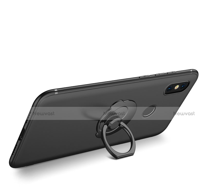 Ultra-thin Silicone Gel Soft Case Cover with Finger Ring Stand for Xiaomi Mi 8