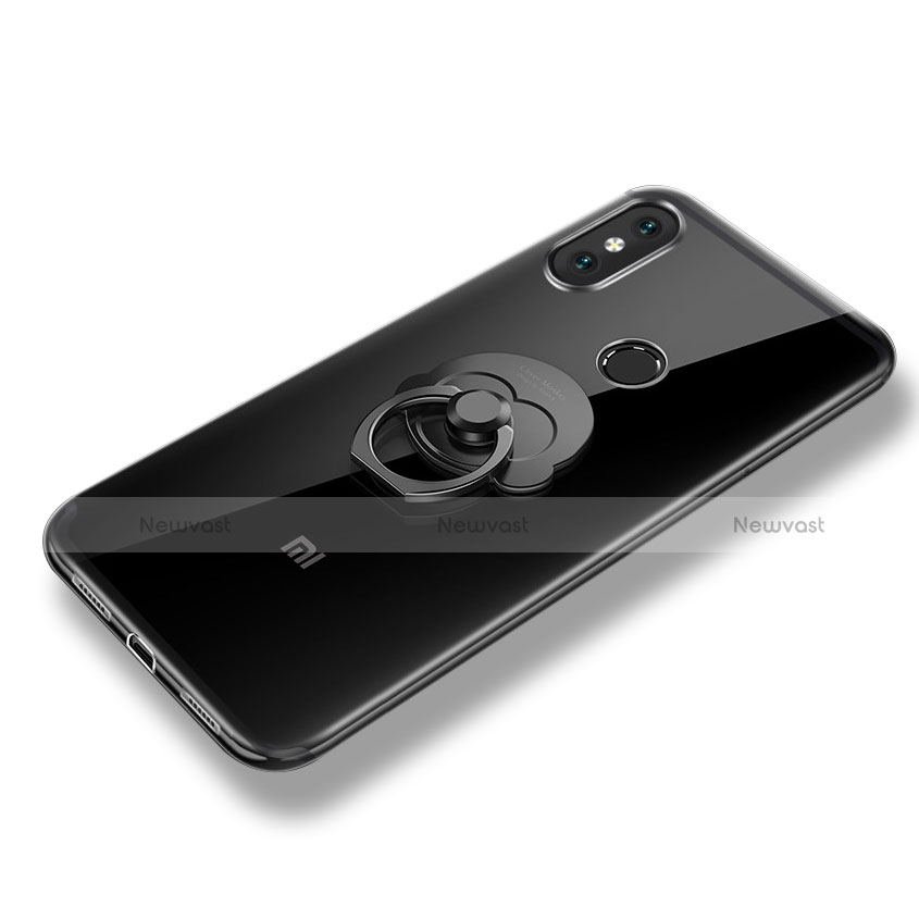 Ultra-thin Silicone Gel Soft Case Cover with Finger Ring Stand for Xiaomi Mi 8 SE Clear
