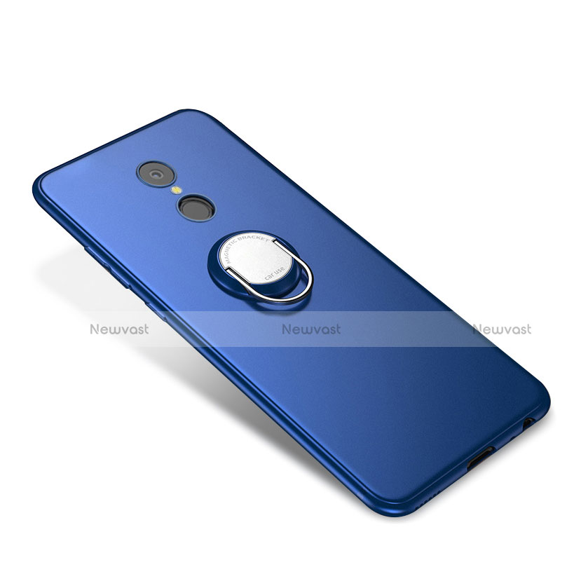 Ultra-thin Silicone Gel Soft Case Cover with Finger Ring Stand for Xiaomi Redmi 5 Blue