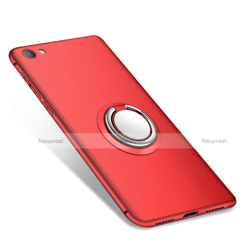 Ultra-thin Silicone Gel Soft Case Cover with Finger Ring Stand for Xiaomi Redmi Note 5A Standard Edition Red