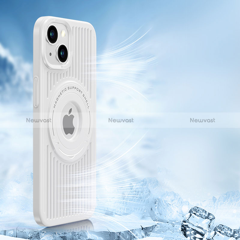 Ultra-thin Silicone Gel Soft Case Cover with Mag-Safe Magnetic AC1 for Apple iPhone 13 White