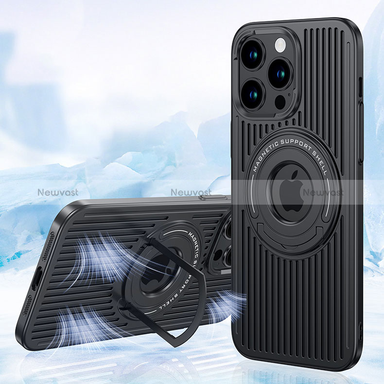 Ultra-thin Silicone Gel Soft Case Cover with Mag-Safe Magnetic AC1 for Apple iPhone 14 Pro Black