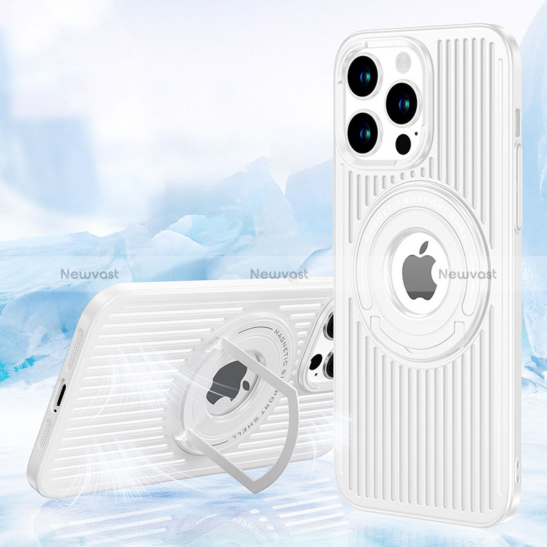 Ultra-thin Silicone Gel Soft Case Cover with Mag-Safe Magnetic AC1 for Apple iPhone 14 Pro White