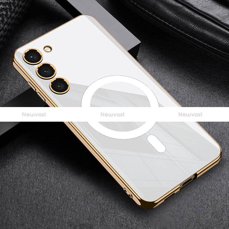 Ultra-thin Silicone Gel Soft Case Cover with Mag-Safe Magnetic AC1 for Samsung Galaxy S23 5G White