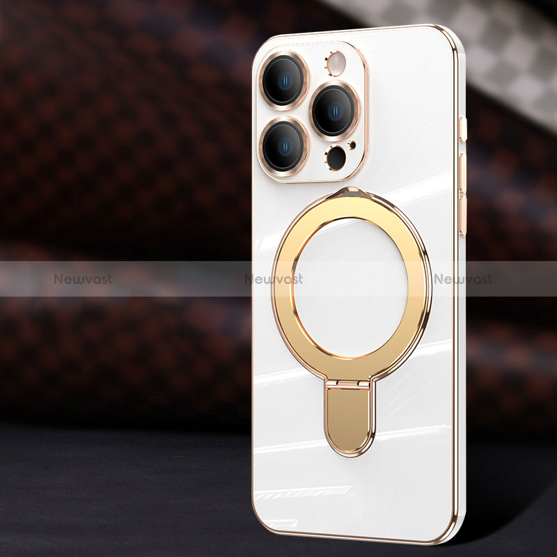 Ultra-thin Silicone Gel Soft Case Cover with Mag-Safe Magnetic C01 for Apple iPhone 12 Pro Max White