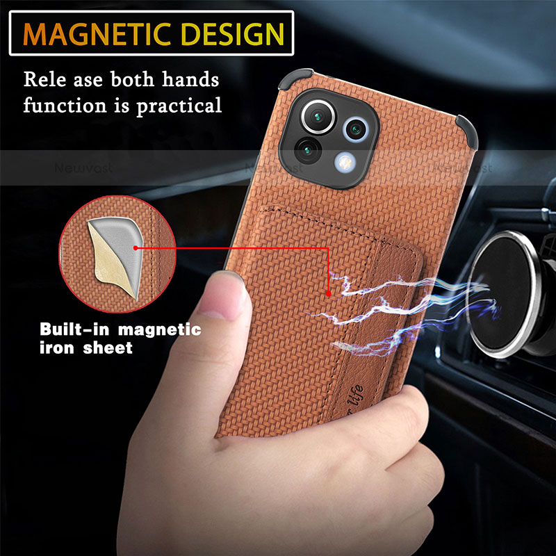 Ultra-thin Silicone Gel Soft Case Cover with Magnetic A04 for Xiaomi Mi 11 5G