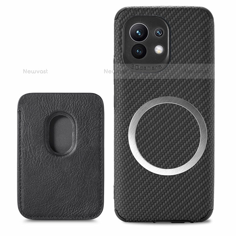Ultra-thin Silicone Gel Soft Case Cover with Magnetic A05 for Xiaomi Mi 11 5G Black