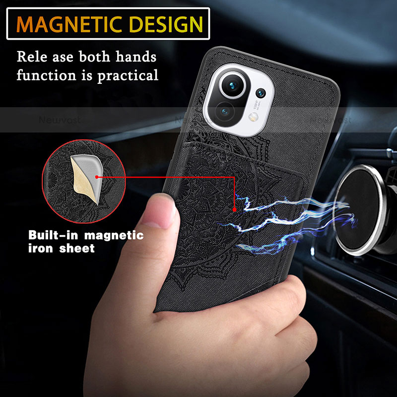 Ultra-thin Silicone Gel Soft Case Cover with Magnetic A06 for Xiaomi Mi 11 Lite 4G