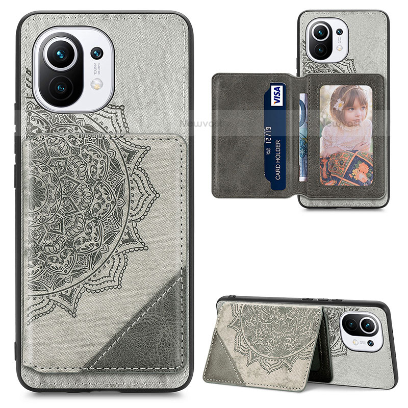 Ultra-thin Silicone Gel Soft Case Cover with Magnetic A06 for Xiaomi Mi 11 Lite 4G