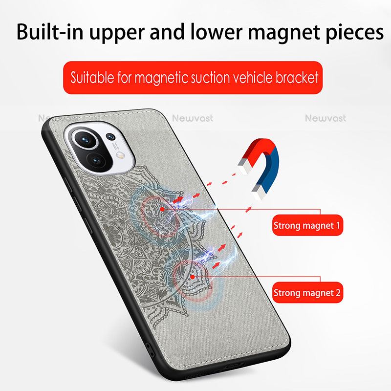 Ultra-thin Silicone Gel Soft Case Cover with Magnetic A07 for Xiaomi Mi 11 5G