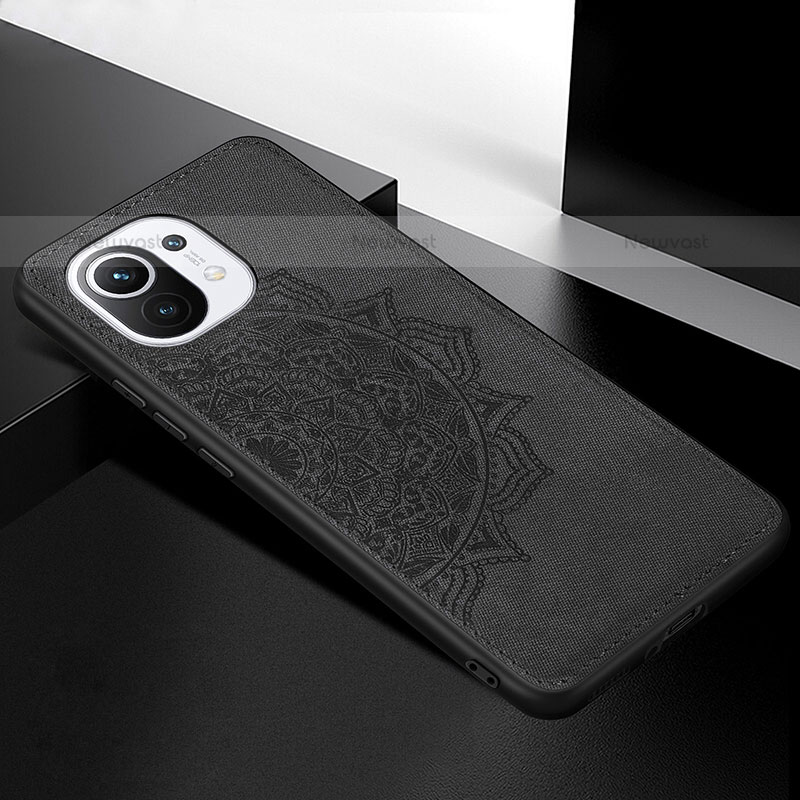 Ultra-thin Silicone Gel Soft Case Cover with Magnetic A08 for Xiaomi Mi 11 5G Black