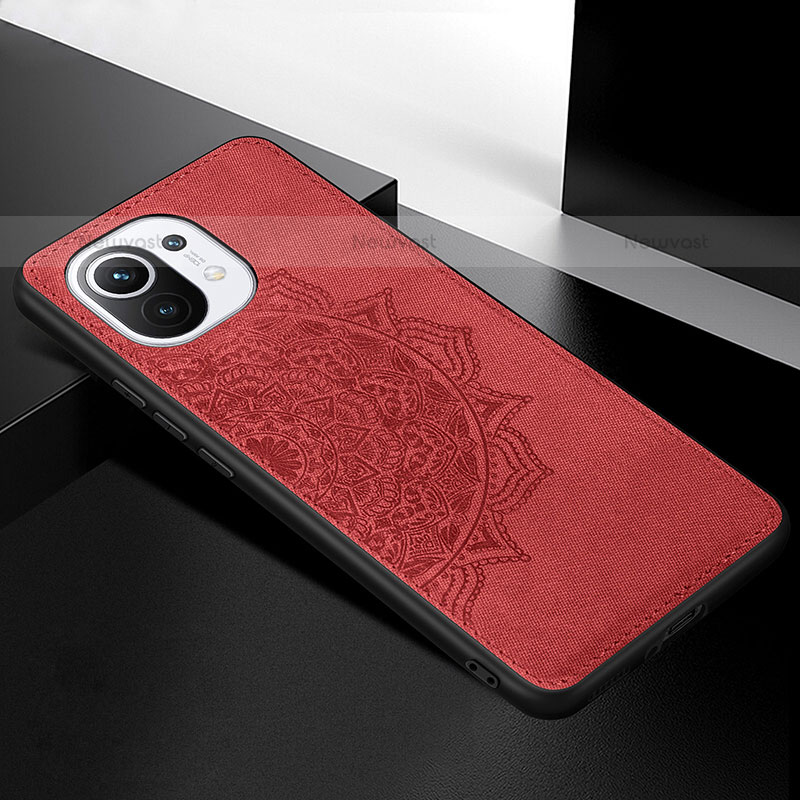 Ultra-thin Silicone Gel Soft Case Cover with Magnetic A08 for Xiaomi Mi 11 5G Red