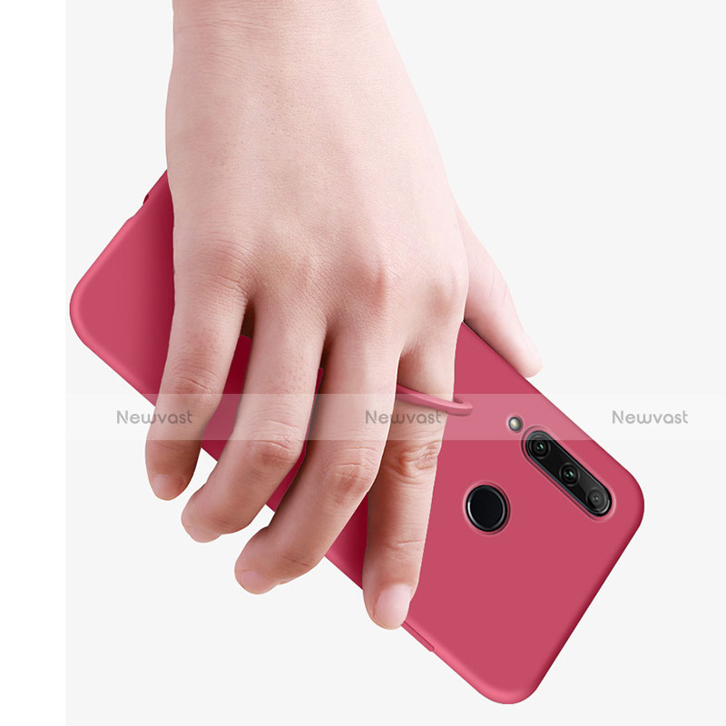 Ultra-thin Silicone Gel Soft Case Cover with Magnetic Finger Ring Stand A01 for Huawei Enjoy 10 Plus