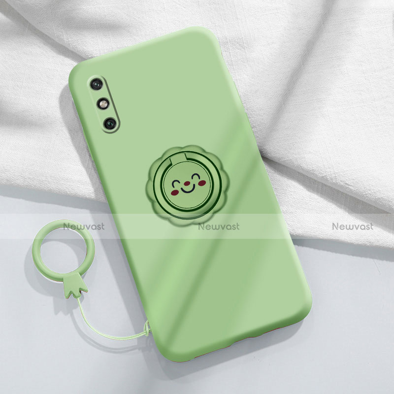 Ultra-thin Silicone Gel Soft Case Cover with Magnetic Finger Ring Stand A01 for Huawei Enjoy 10e