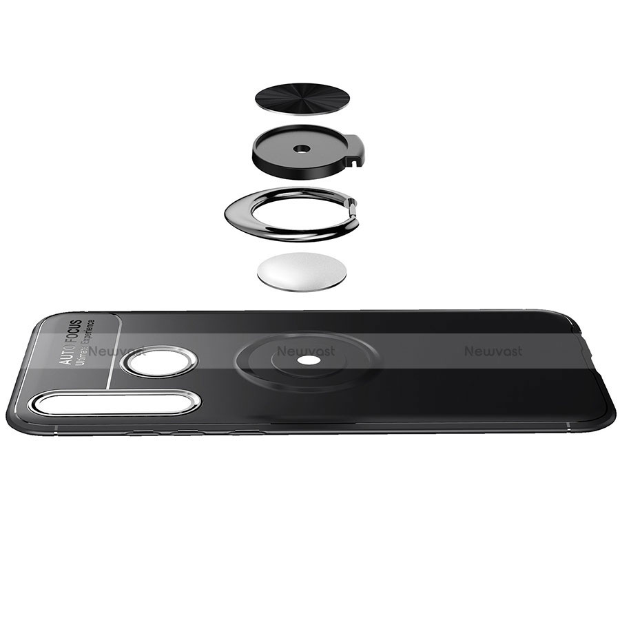 Ultra-thin Silicone Gel Soft Case Cover with Magnetic Finger Ring Stand A01 for Huawei Enjoy 9s