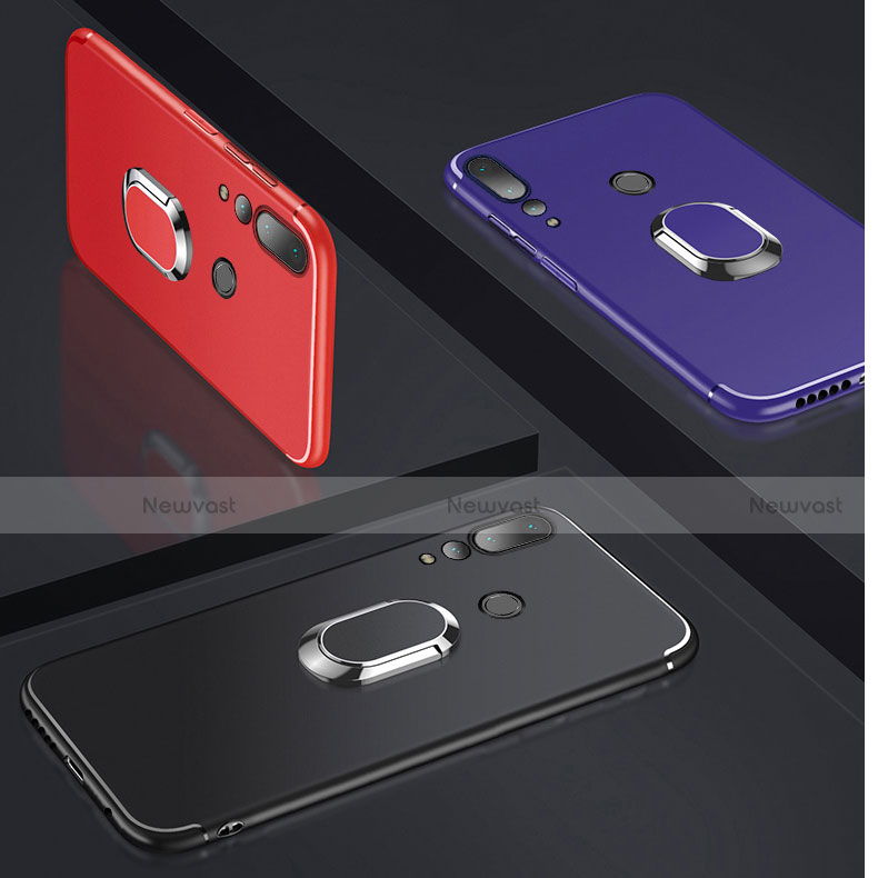 Ultra-thin Silicone Gel Soft Case Cover with Magnetic Finger Ring Stand A01 for Huawei Nova 4