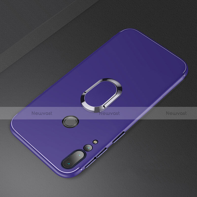 Ultra-thin Silicone Gel Soft Case Cover with Magnetic Finger Ring Stand A01 for Huawei Nova 4 Blue
