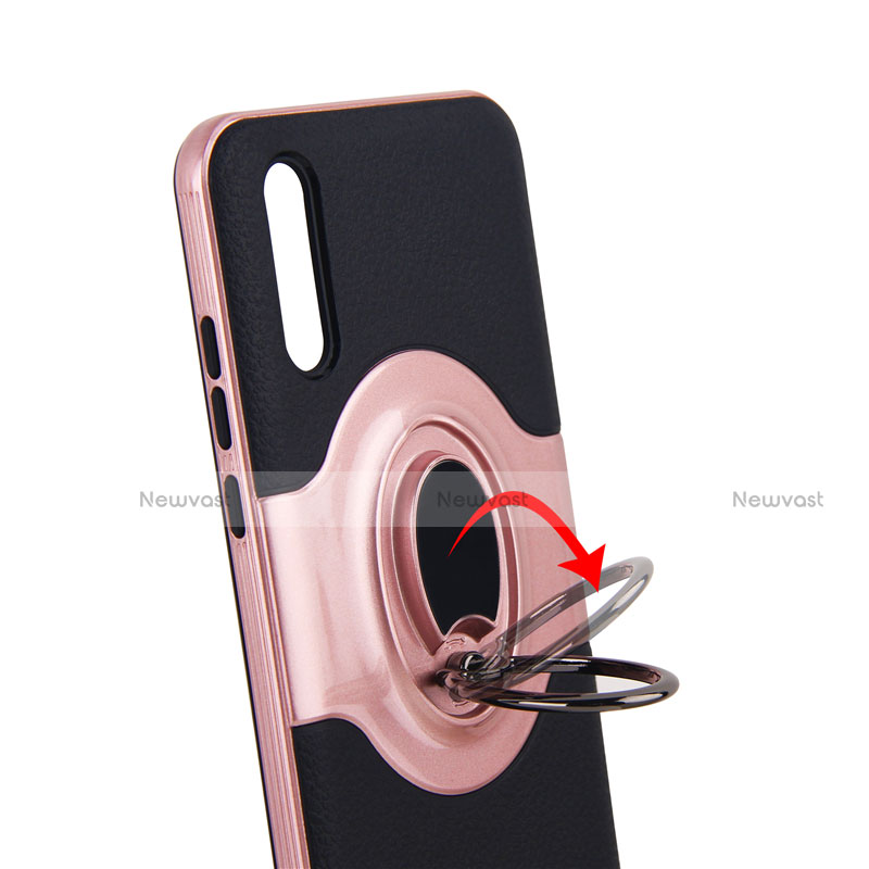 Ultra-thin Silicone Gel Soft Case Cover with Magnetic Finger Ring Stand A01 for Huawei P20