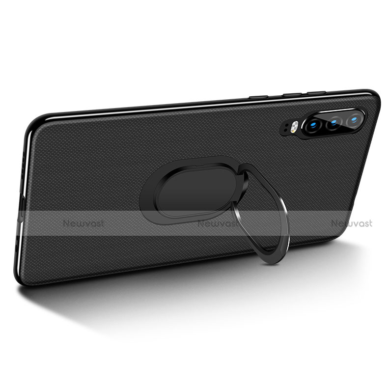 Ultra-thin Silicone Gel Soft Case Cover with Magnetic Finger Ring Stand A01 for Huawei P30