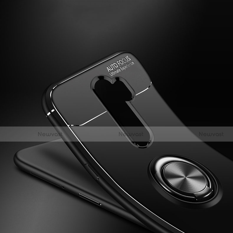Ultra-thin Silicone Gel Soft Case Cover with Magnetic Finger Ring Stand A01 for Oppo A11X