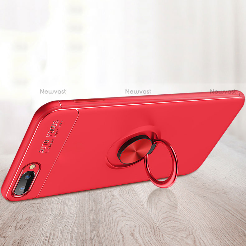 Ultra-thin Silicone Gel Soft Case Cover with Magnetic Finger Ring Stand A01 for Oppo A12e