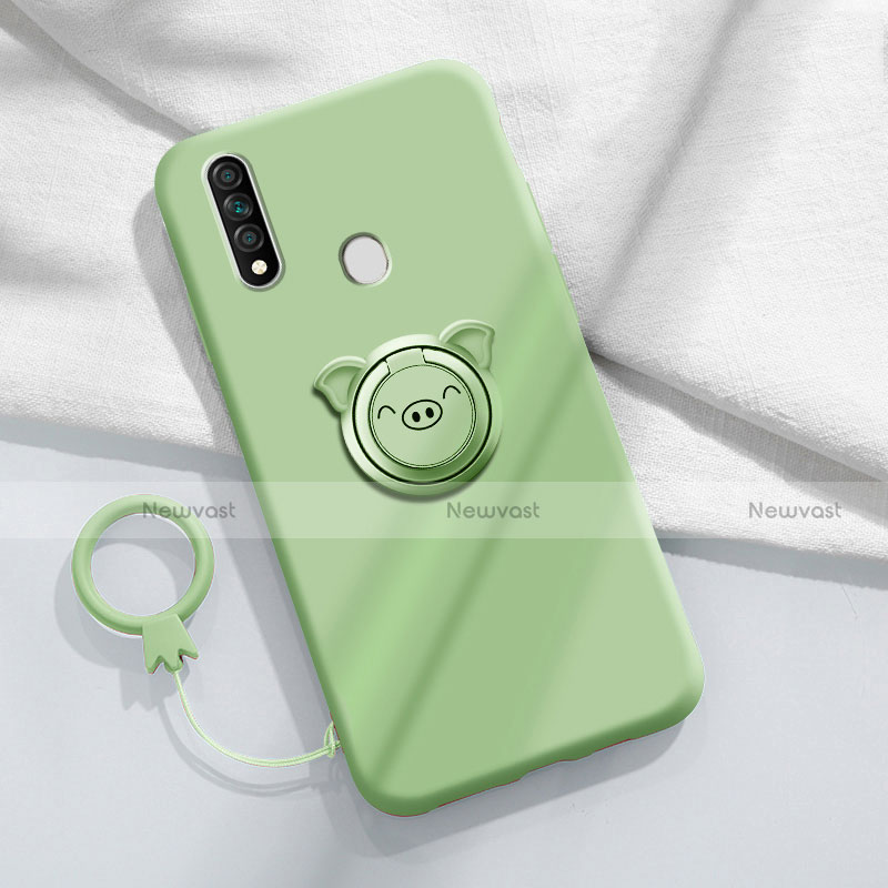 Ultra-thin Silicone Gel Soft Case Cover with Magnetic Finger Ring Stand A01 for Oppo A8