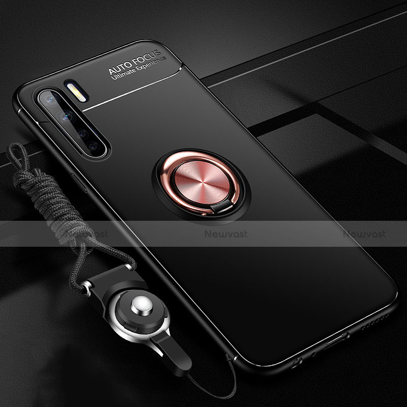 Ultra-thin Silicone Gel Soft Case Cover with Magnetic Finger Ring Stand A01 for Oppo A91