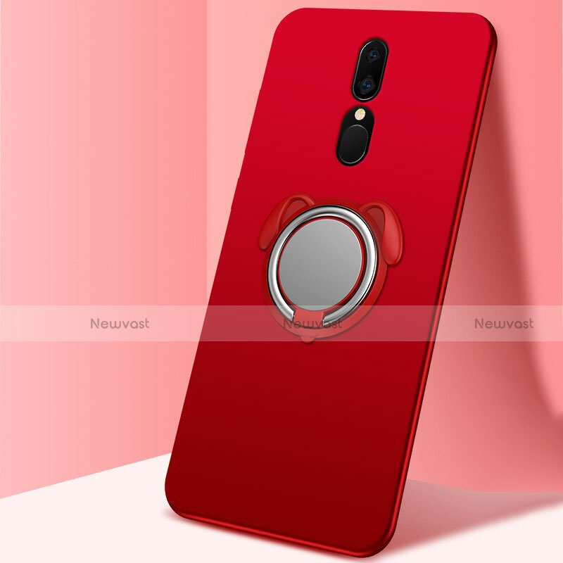 Ultra-thin Silicone Gel Soft Case Cover with Magnetic Finger Ring Stand A01 for Oppo A9X