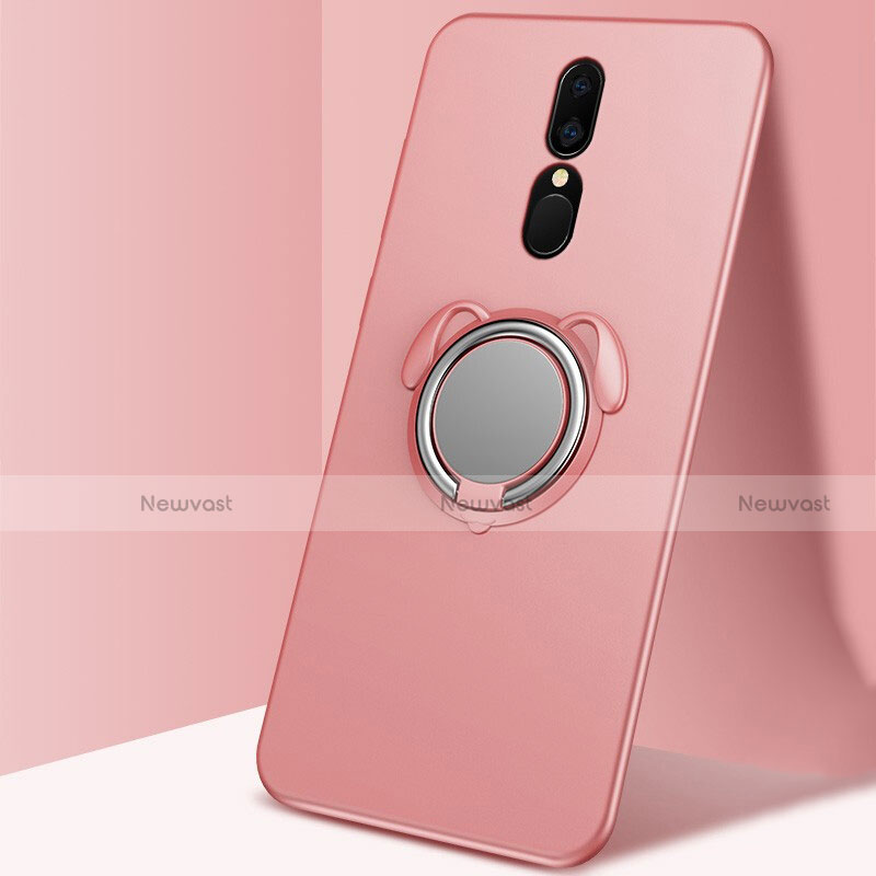 Ultra-thin Silicone Gel Soft Case Cover with Magnetic Finger Ring Stand A01 for Oppo A9X