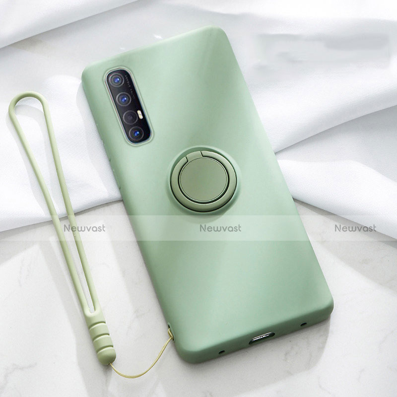 Ultra-thin Silicone Gel Soft Case Cover with Magnetic Finger Ring Stand A01 for Oppo Find X2 Neo