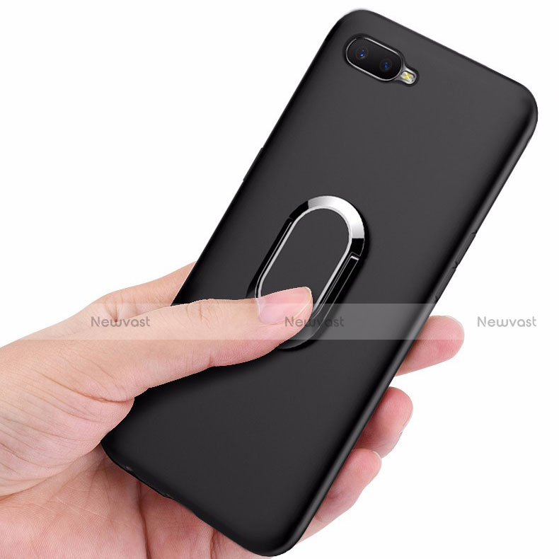 Ultra-thin Silicone Gel Soft Case Cover with Magnetic Finger Ring Stand A01 for Oppo K1