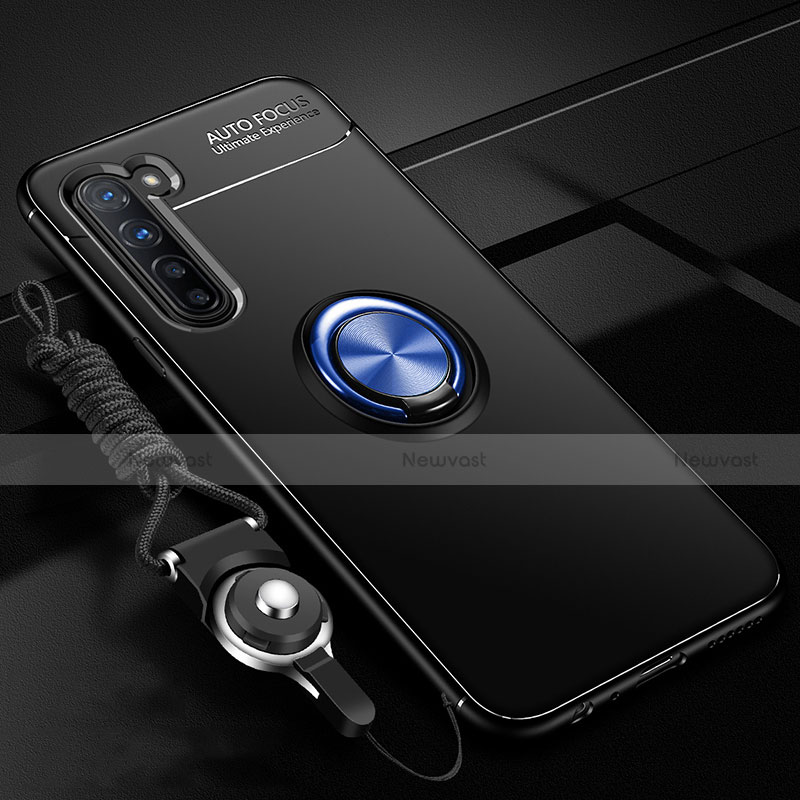 Ultra-thin Silicone Gel Soft Case Cover with Magnetic Finger Ring Stand A01 for Oppo K7 5G