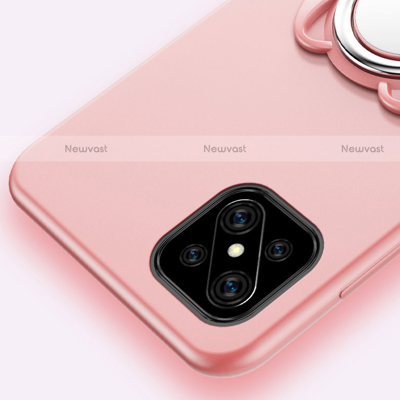 Ultra-thin Silicone Gel Soft Case Cover with Magnetic Finger Ring Stand A01 for Oppo Reno4 Z 5G