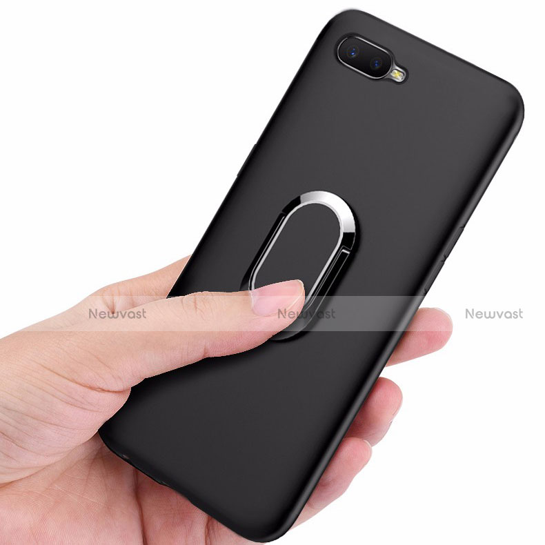 Ultra-thin Silicone Gel Soft Case Cover with Magnetic Finger Ring Stand A01 for Oppo RX17 Neo