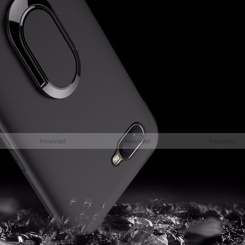 Ultra-thin Silicone Gel Soft Case Cover with Magnetic Finger Ring Stand A01 for Oppo RX17 Neo