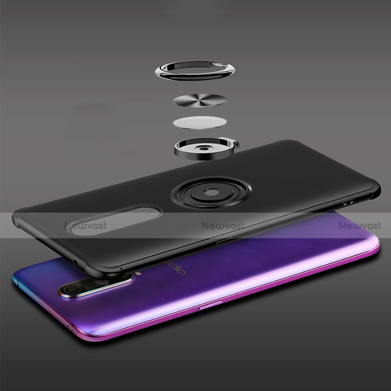 Ultra-thin Silicone Gel Soft Case Cover with Magnetic Finger Ring Stand A01 for Oppo RX17 Pro