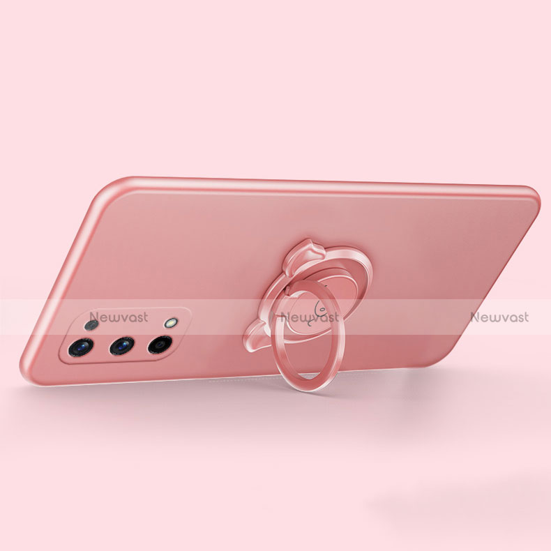 Ultra-thin Silicone Gel Soft Case Cover with Magnetic Finger Ring Stand A01 for Realme Q2 Pro 5G