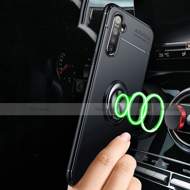 Ultra-thin Silicone Gel Soft Case Cover with Magnetic Finger Ring Stand A01 for Realme X2