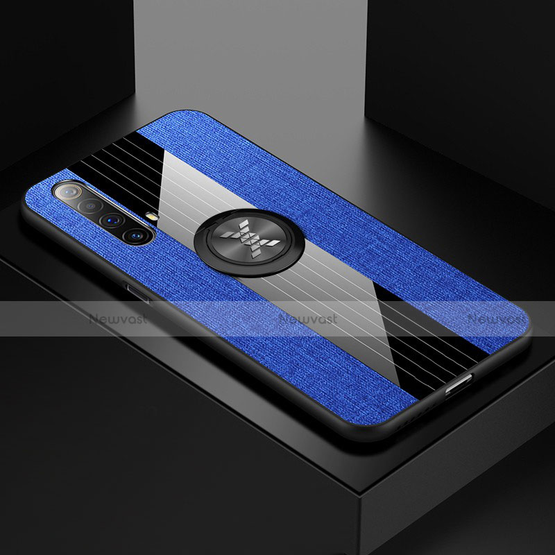 Ultra-thin Silicone Gel Soft Case Cover with Magnetic Finger Ring Stand A01 for Realme X3 SuperZoom